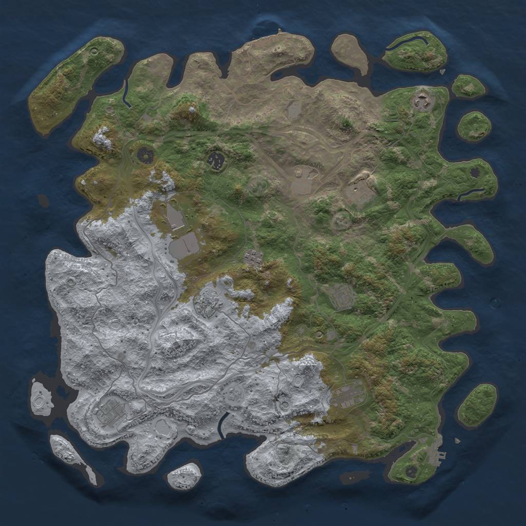 Rust Map: Procedural Map, Size: 4600, Seed: 815478, 19 Monuments