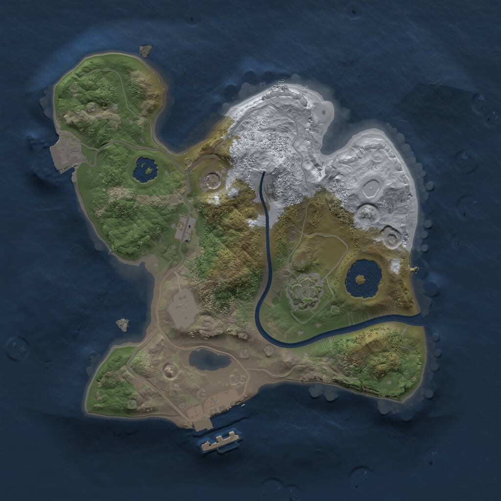 Rust Map: Procedural Map, Size: 2009, Seed: 871520750, 4 Monuments