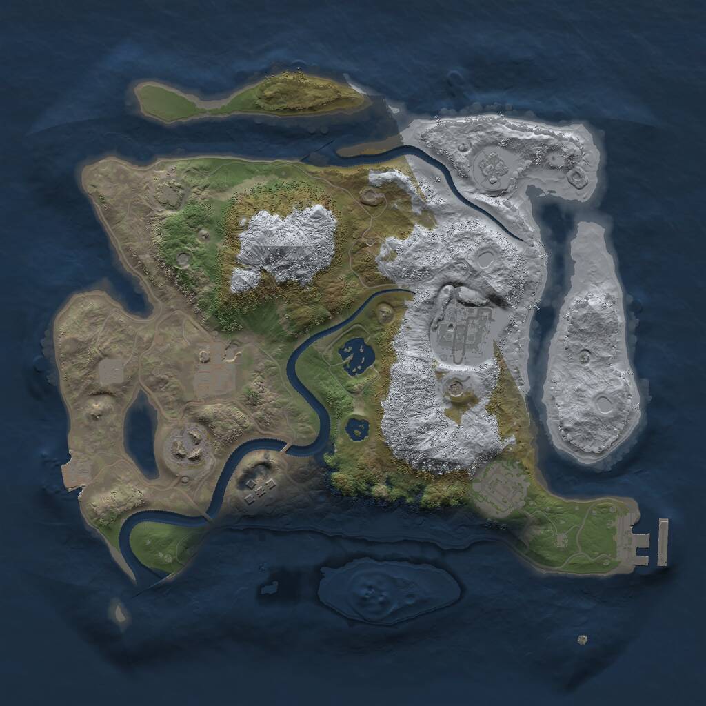 Rust Map: Procedural Map, Size: 3000, Seed: 1286192187, 11 Monuments