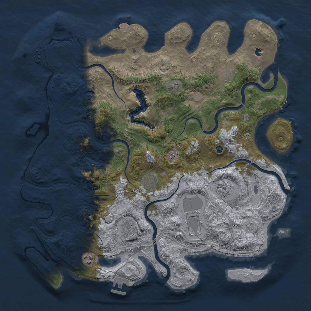 Rust Map: Procedural Map, Size: 4250, Seed: 1723614008, 13 Monuments