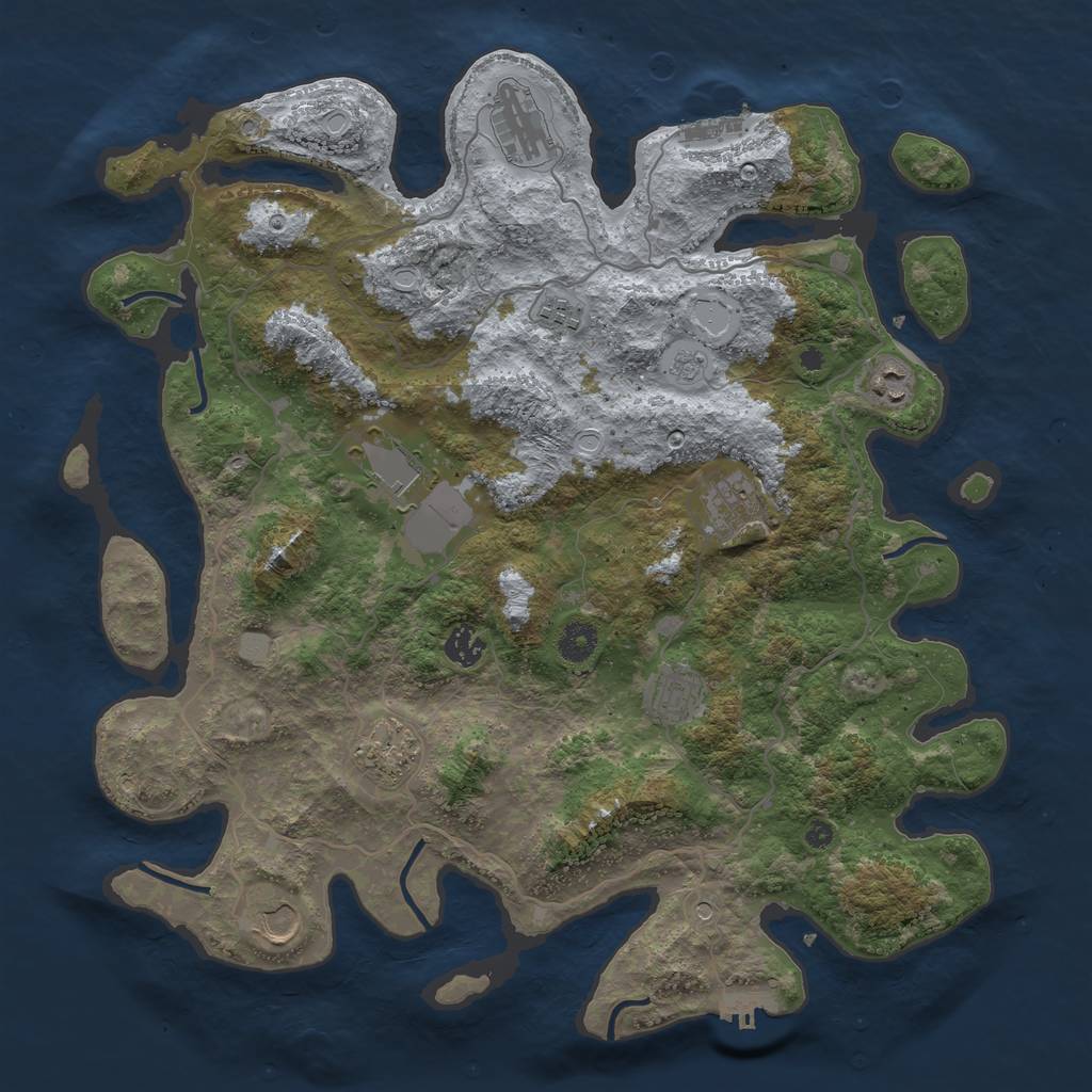 Rust Map: Procedural Map, Size: 4096, Seed: 1815583300, 18 Monuments