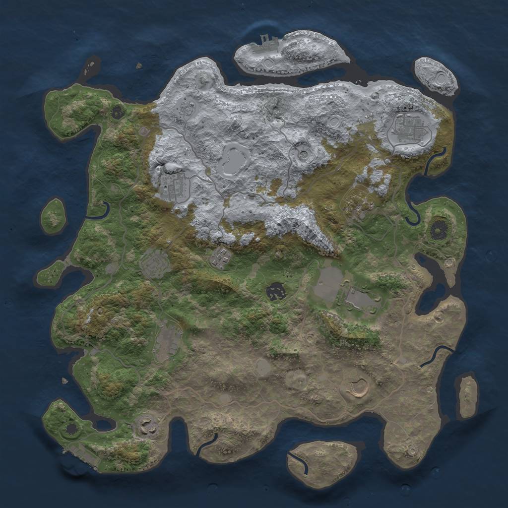 Rust Map: Procedural Map, Size: 4000, Seed: 817264, 19 Monuments