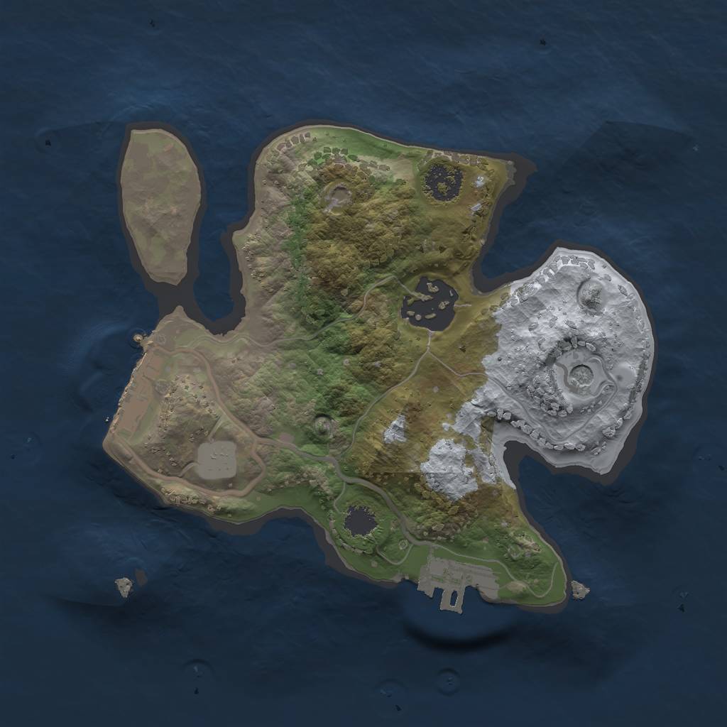 Rust Map: Procedural Map, Size: 2000, Seed: 985189068, 9 Monuments