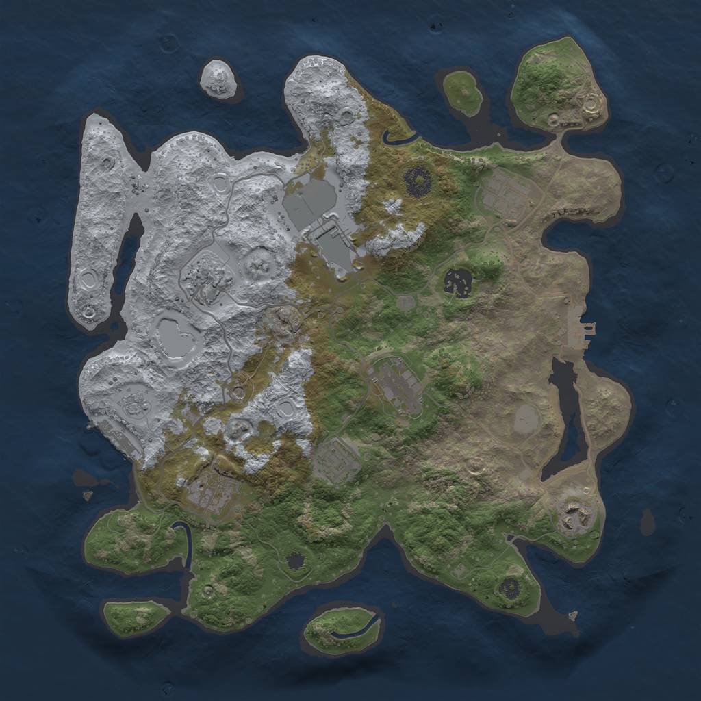 Rust Map: Procedural Map, Size: 3500, Seed: 184610069, 17 Monuments