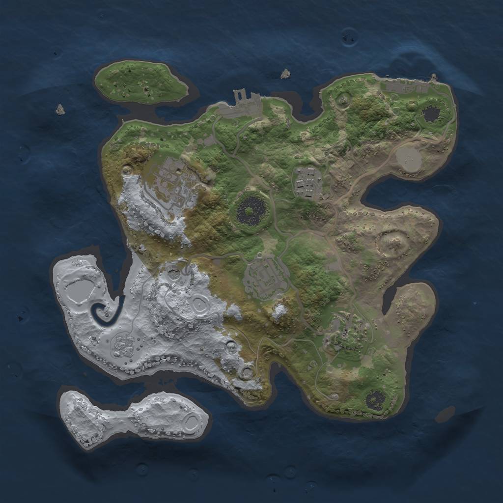 Rust Map: Procedural Map, Size: 2600, Seed: 6969, 13 Monuments