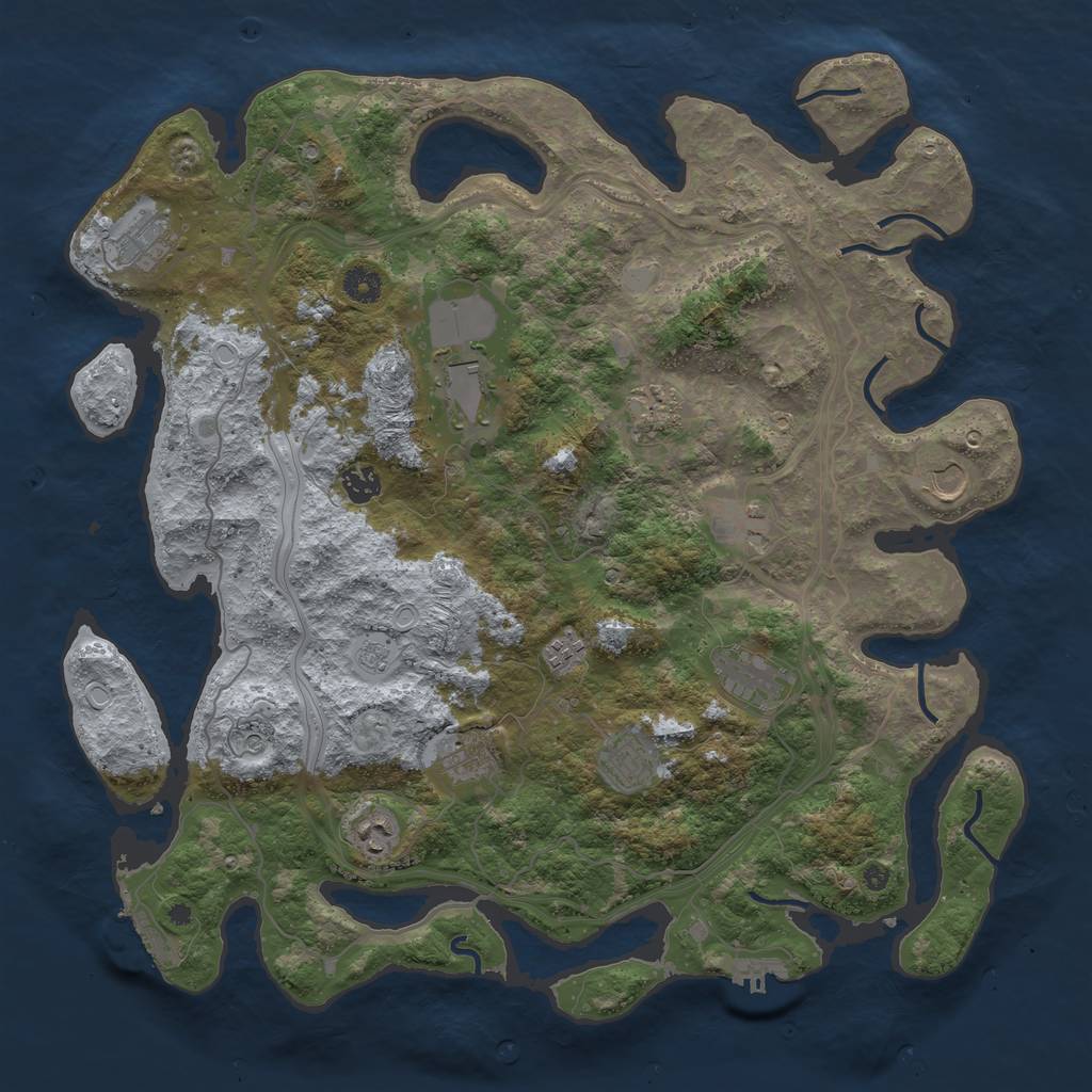 Rust Map: Procedural Map, Size: 4300, Seed: 2080018253, 20 Monuments