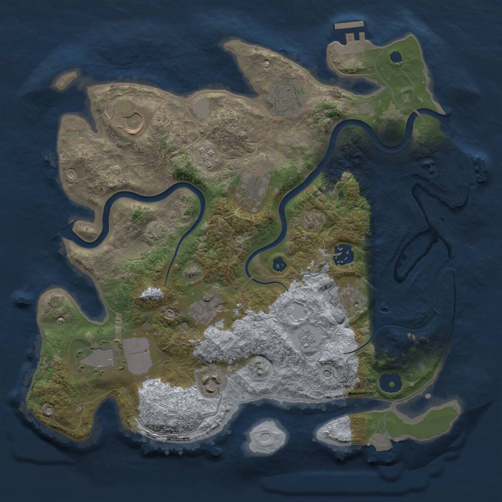 Rust Map: Procedural Map, Size: 3500, Seed: 2100018976, 15 Monuments