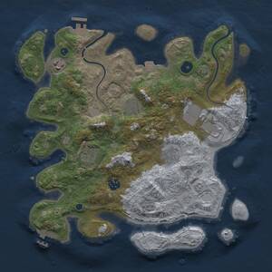 Thumbnail Rust Map: Procedural Map, Size: 3500, Seed: 2452, 13 Monuments