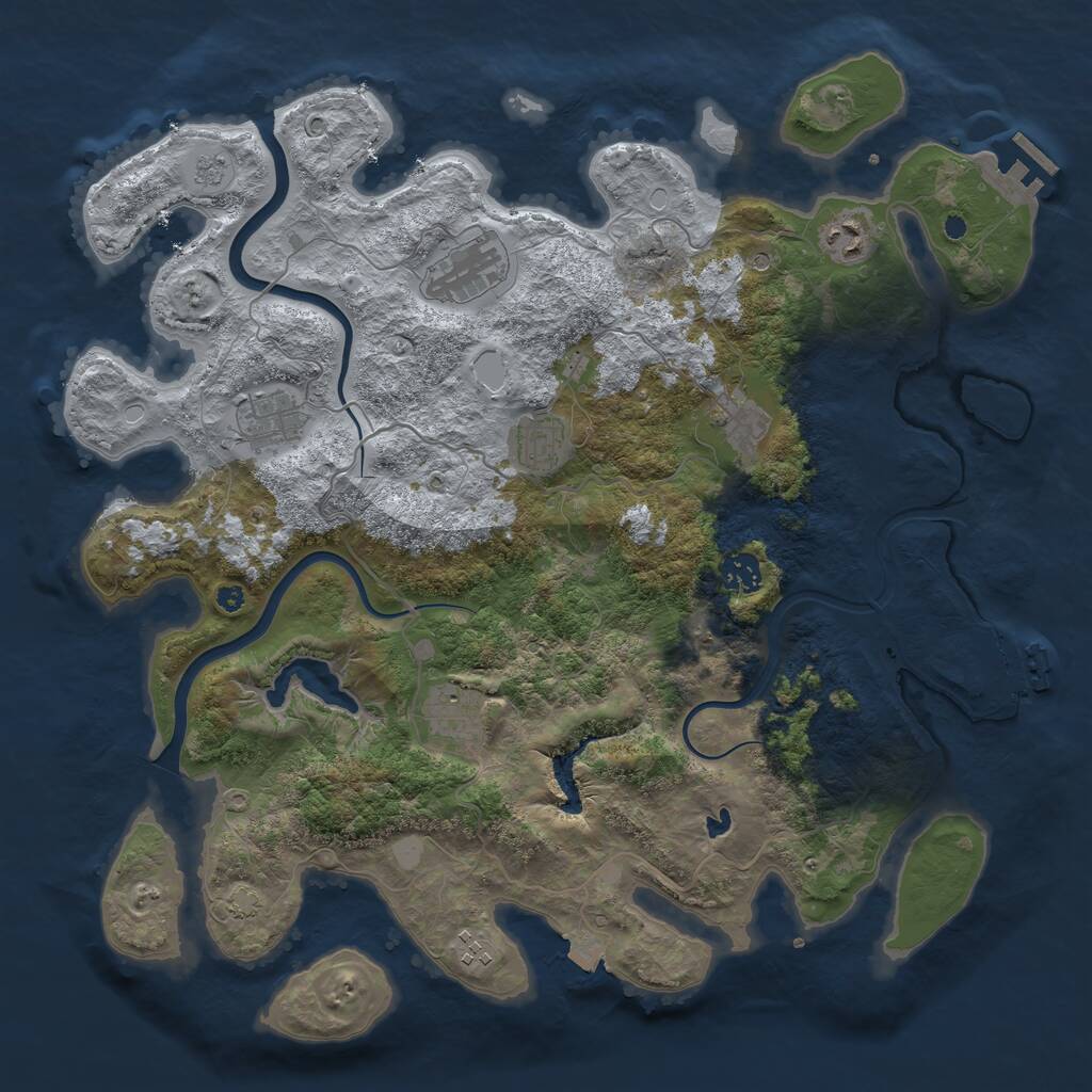 Rust Map: Procedural Map, Size: 4000, Seed: 732719309, 14 Monuments