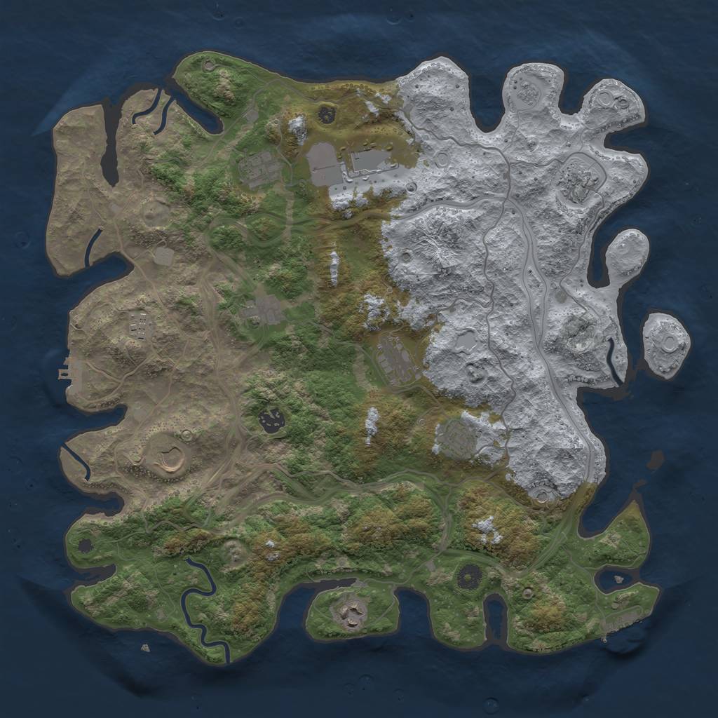 Rust Map: Procedural Map, Size: 4250, Seed: 112349882, 19 Monuments