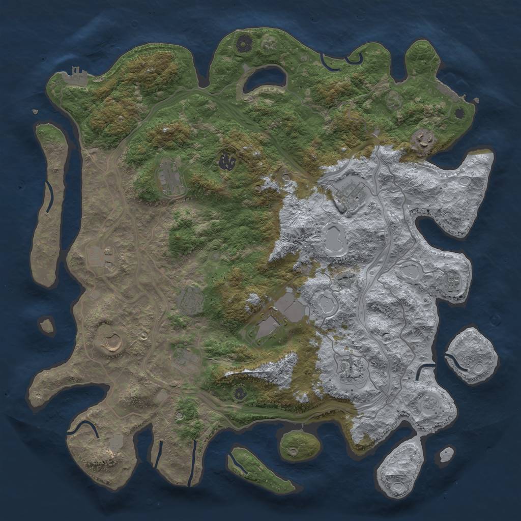 Rust Map: Procedural Map, Size: 4501, Seed: 1029897, 20 Monuments