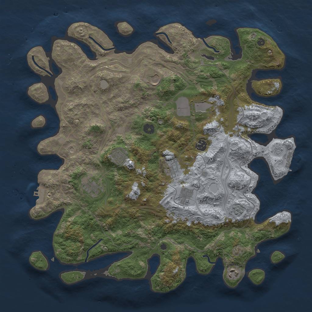 Rust Map: Procedural Map, Size: 4250, Seed: 1547775679, 18 Monuments