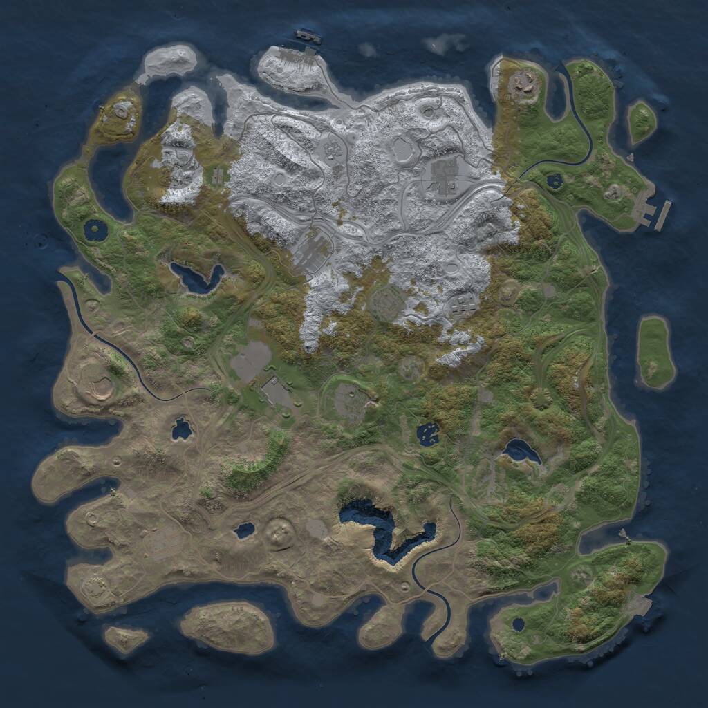 Rust Map: Procedural Map, Size: 4500, Seed: 1374328966, 17 Monuments