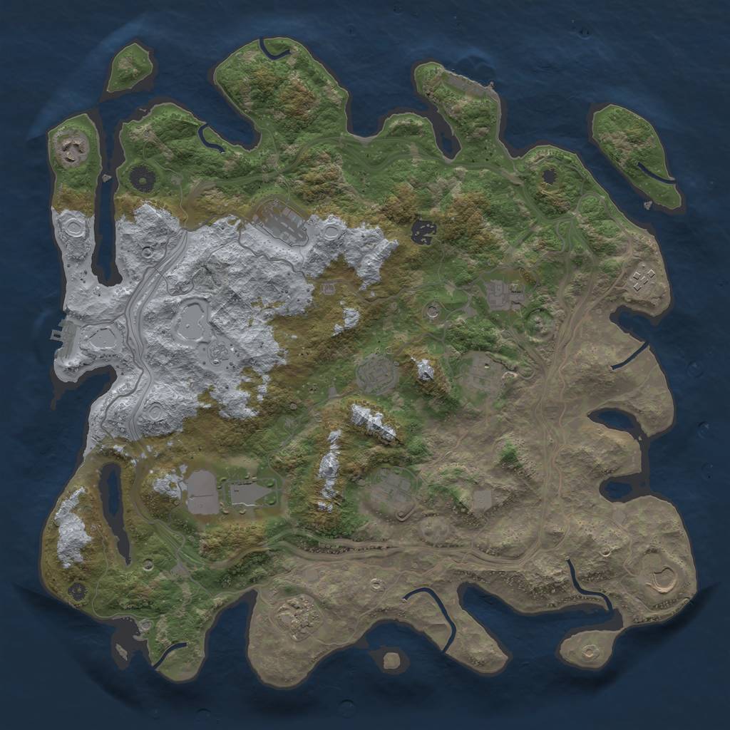 Rust Map: Procedural Map, Size: 4250, Seed: 2093292736, 20 Monuments
