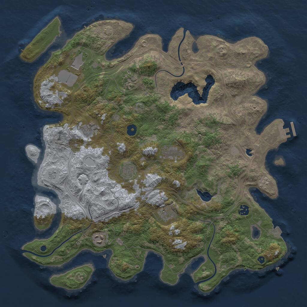 Rust Map: Procedural Map, Size: 4250, Seed: 715885697, 14 Monuments
