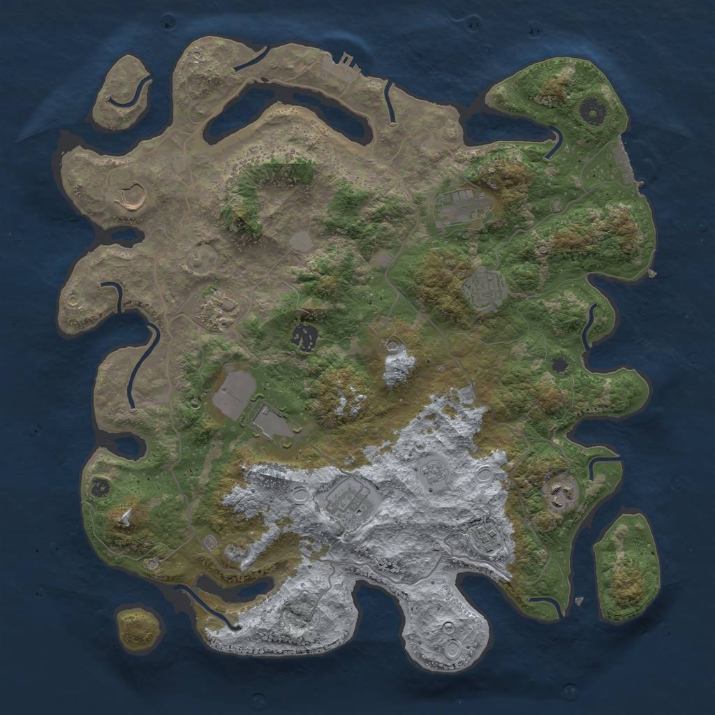 Rust Map: Procedural Map, Size: 4000, Seed: 506229012, 18 Monuments