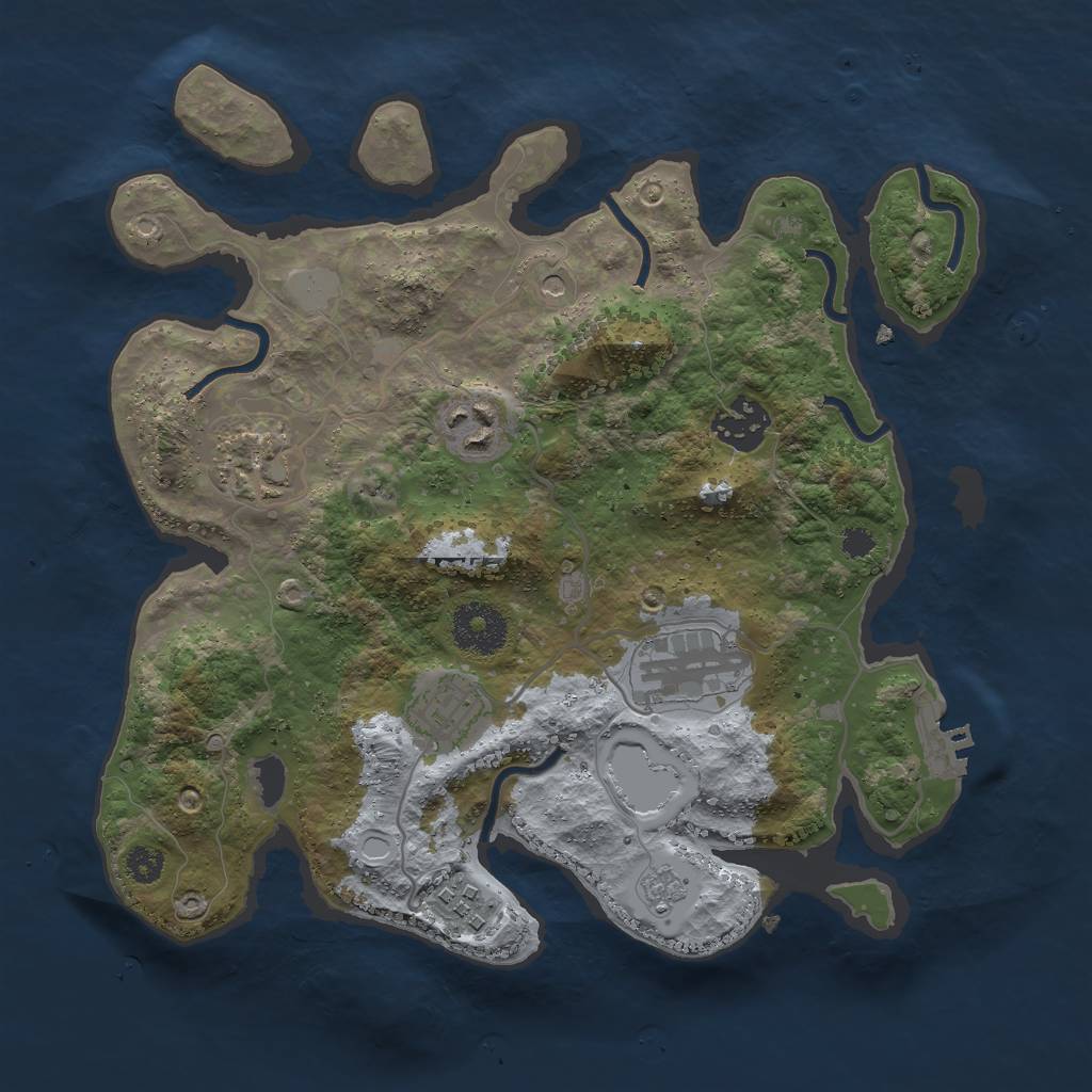 Rust Map: Procedural Map, Size: 3000, Seed: 726628096, 14 Monuments