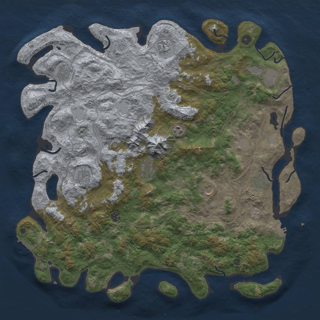 Rust Map: Procedural Map, Size: 5000, Seed: 379979414, 20 Monuments