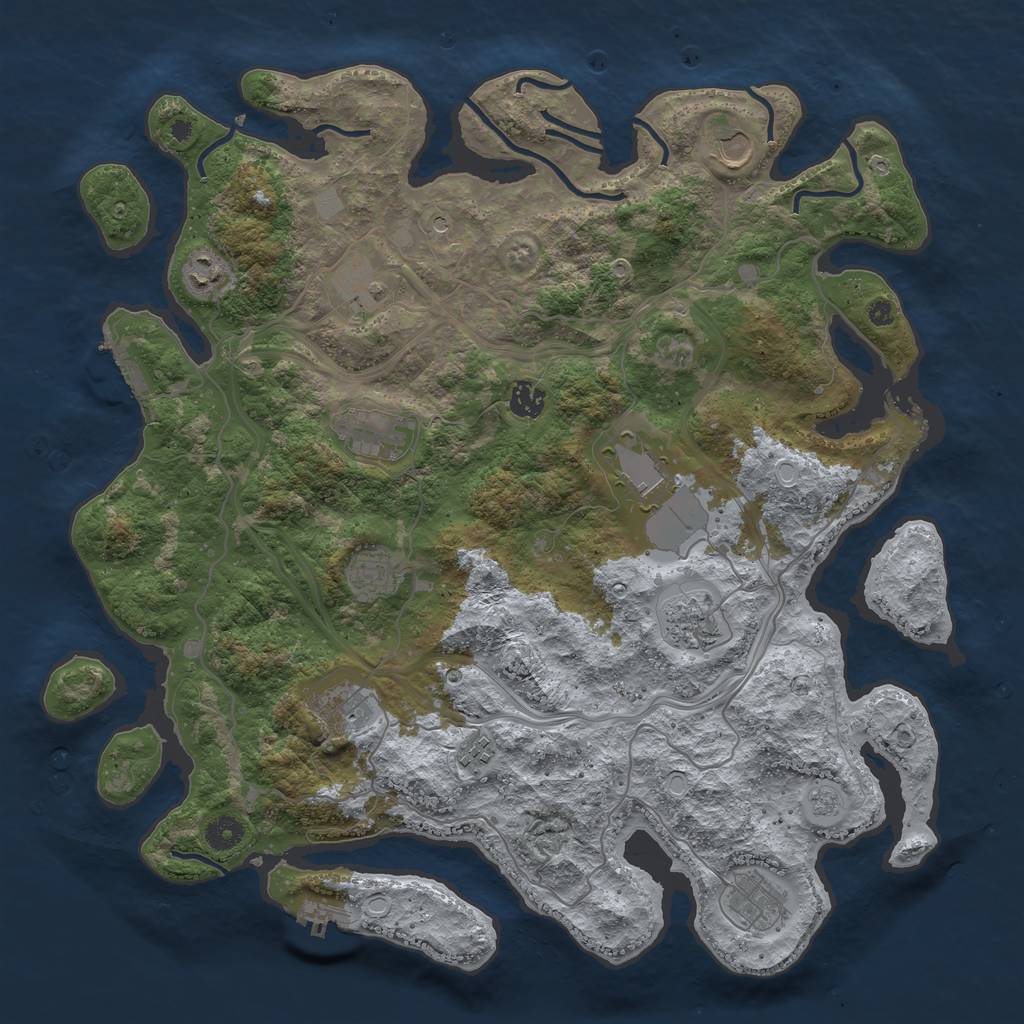 Rust Map: Procedural Map, Size: 4250, Seed: 1242355, 20 Monuments