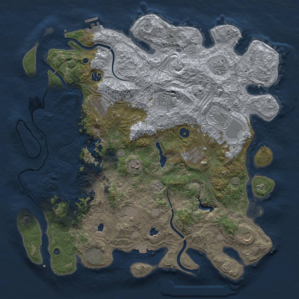 Rust Map: Procedural Map, Size: 4550, Seed: 1988888888, 16 Monuments