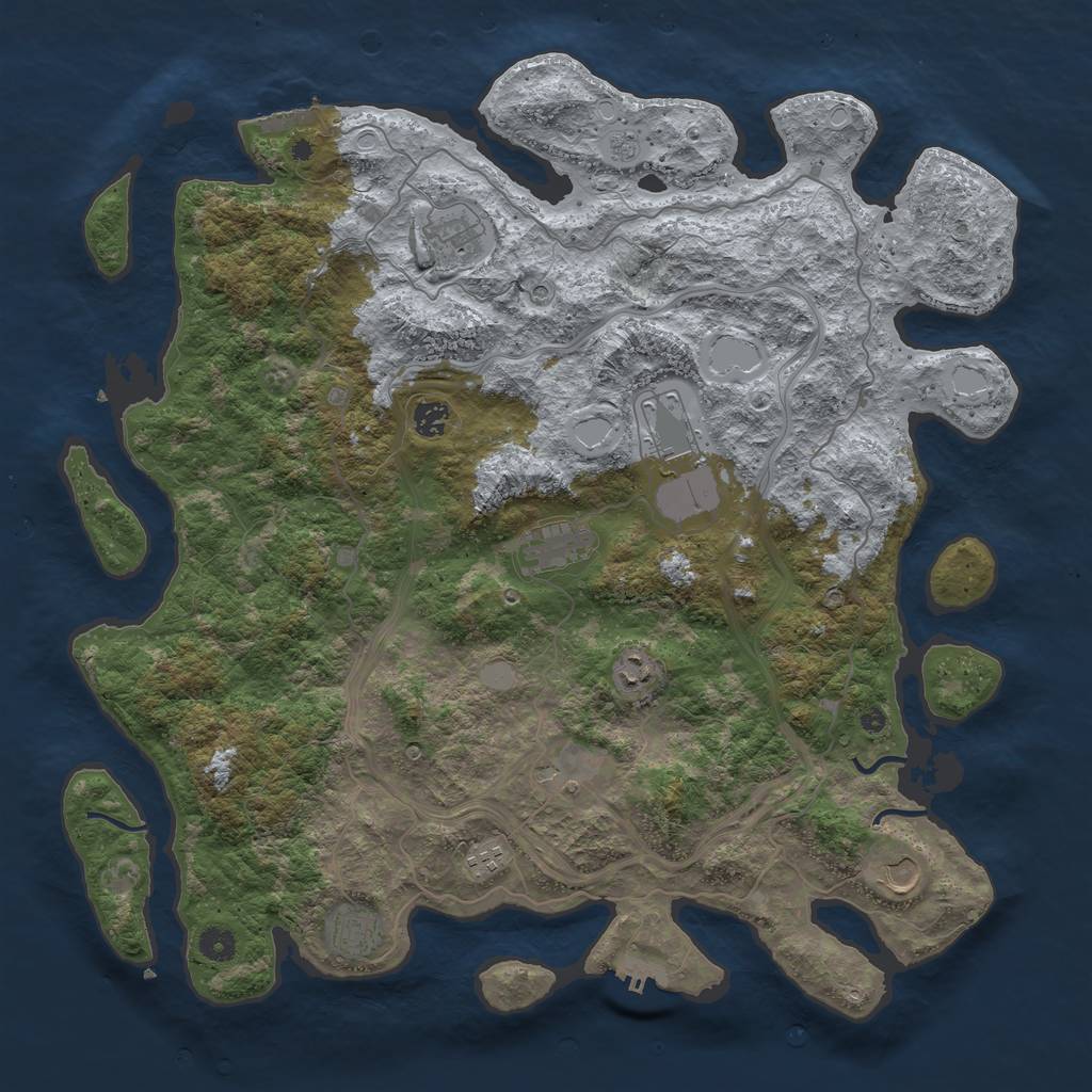 Rust Map: Procedural Map, Size: 4550, Seed: 1988888888, 18 Monuments