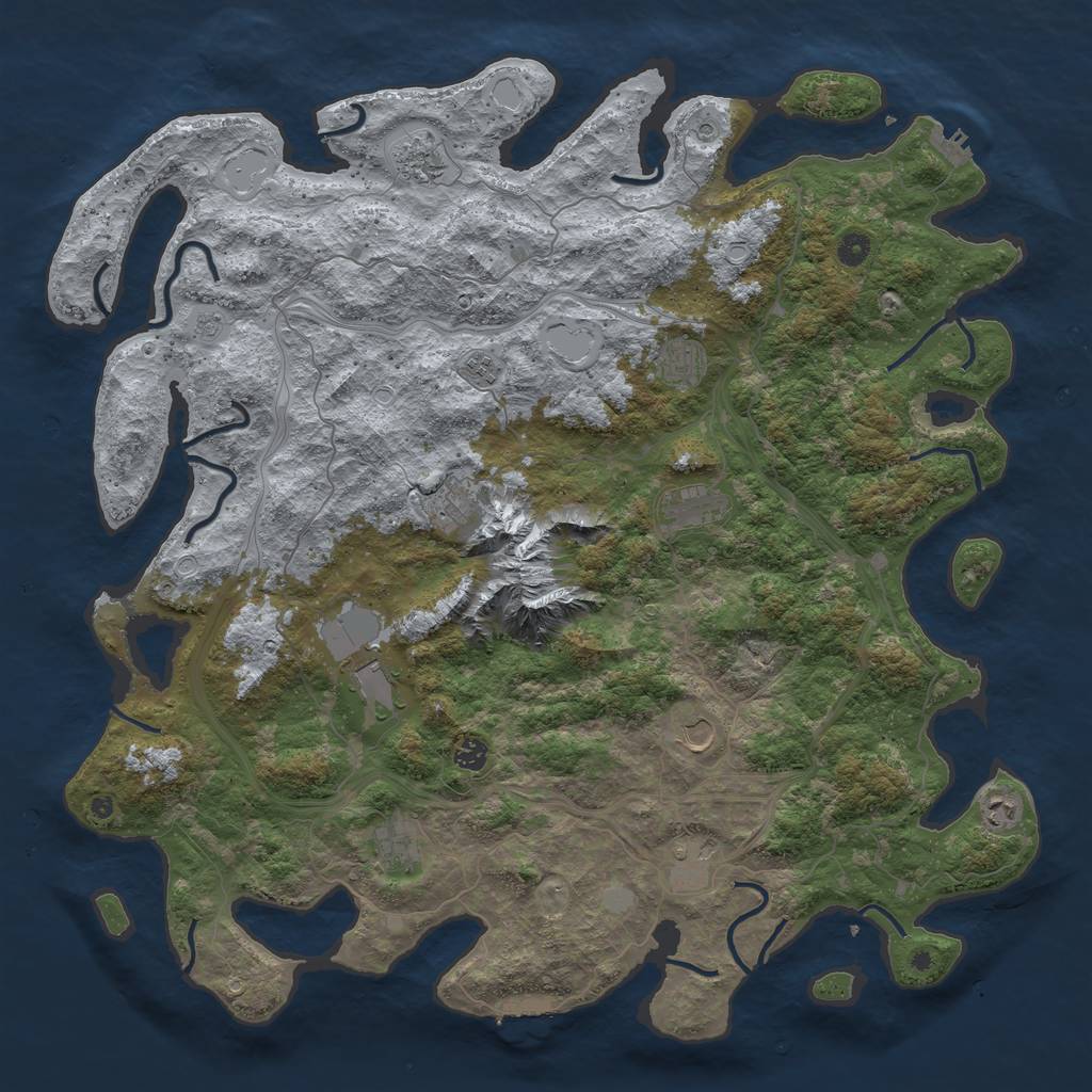 Rust Map: Procedural Map, Size: 5000, Seed: 456456, 20 Monuments