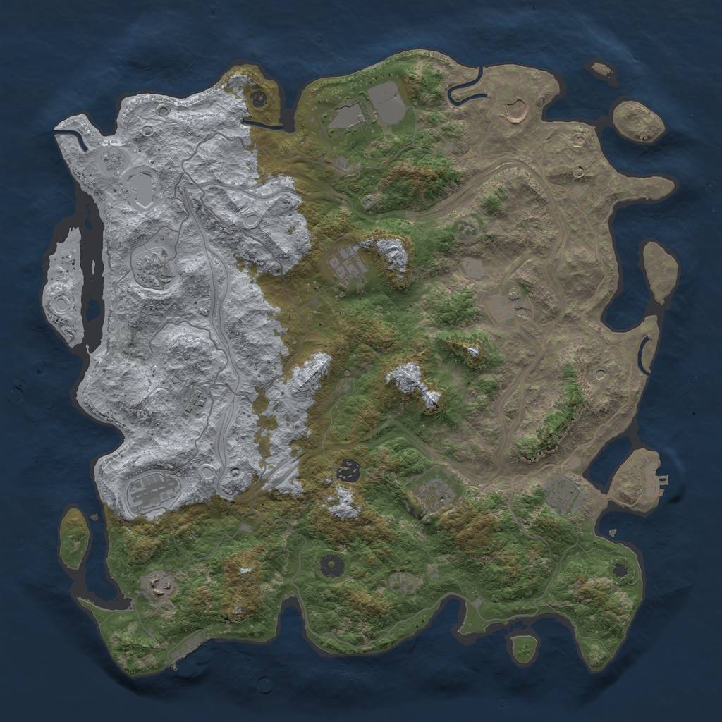 Rust Map: Procedural Map, Size: 4500, Seed: 341913024, 20 Monuments