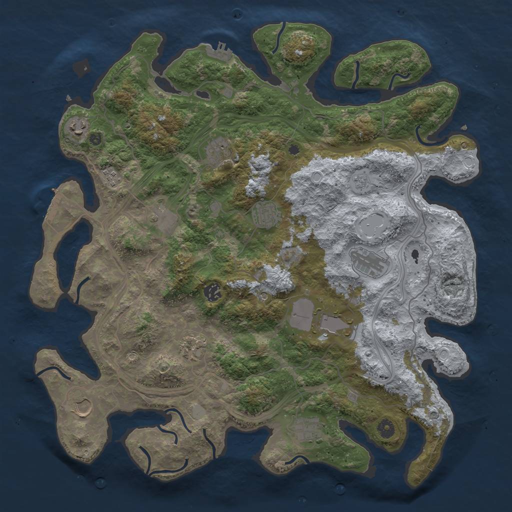 Rust Map: Procedural Map, Size: 4250, Seed: 821539638, 20 Monuments