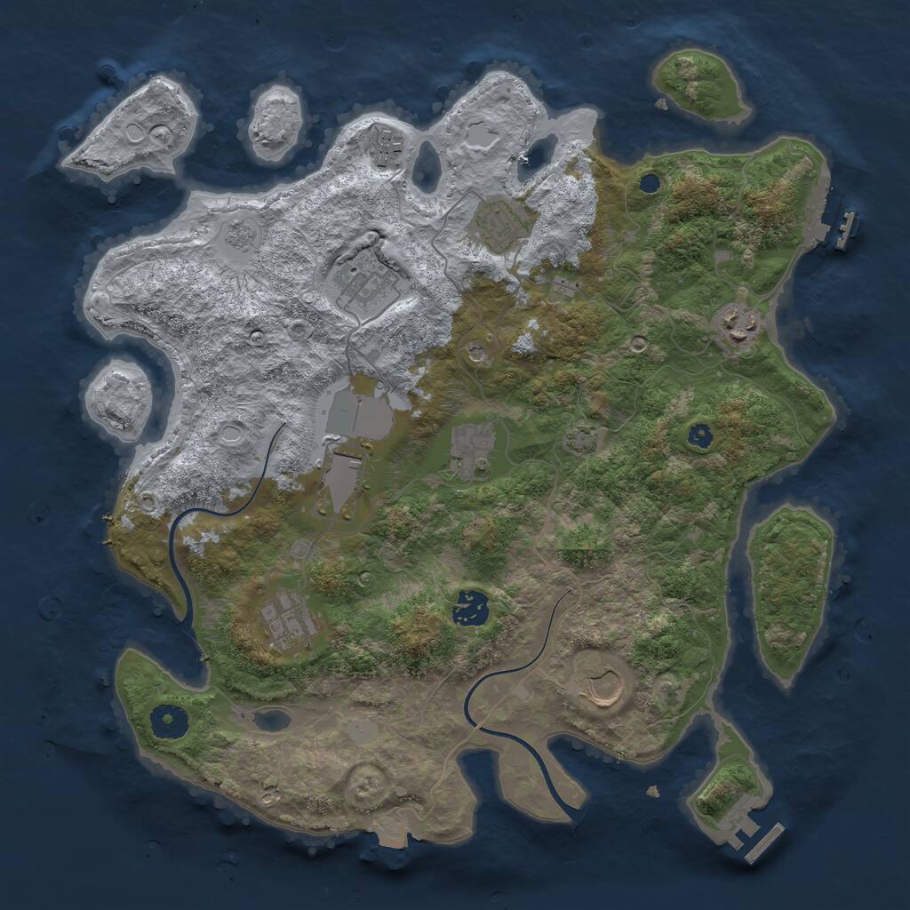 Rust Map: Procedural Map, Size: 3700, Seed: 277051415, 15 Monuments