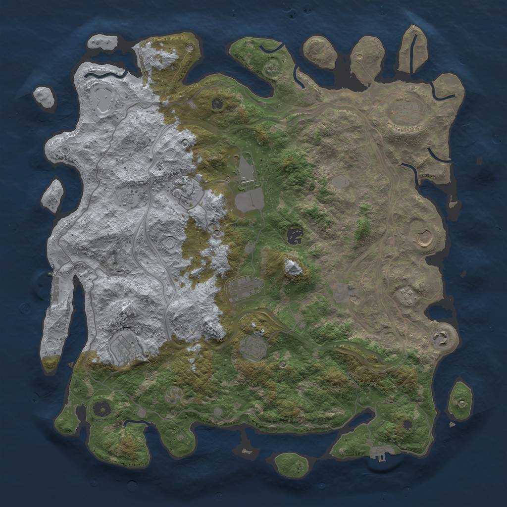 Rust Map: Procedural Map, Size: 4500, Seed: 773101672, 20 Monuments
