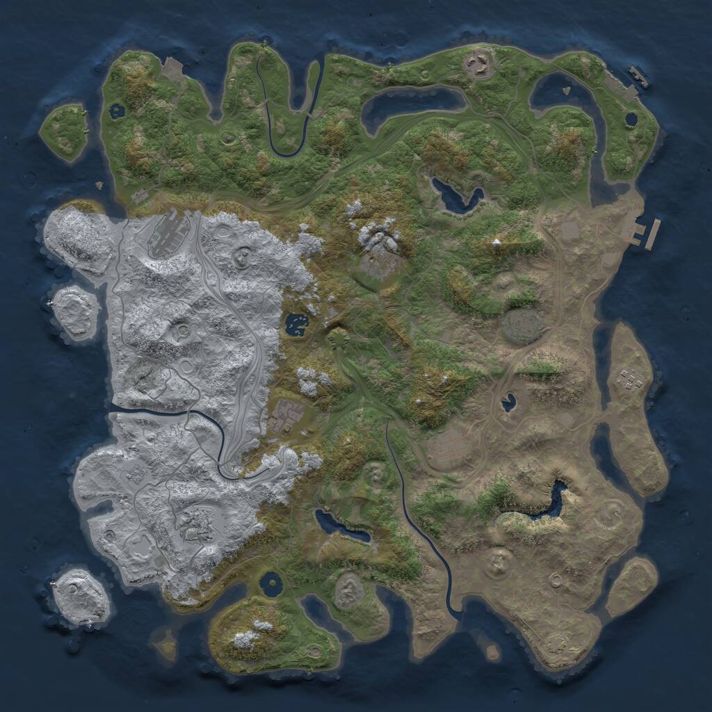 Rust Map: Procedural Map, Size: 4500, Seed: 2445772, 15 Monuments
