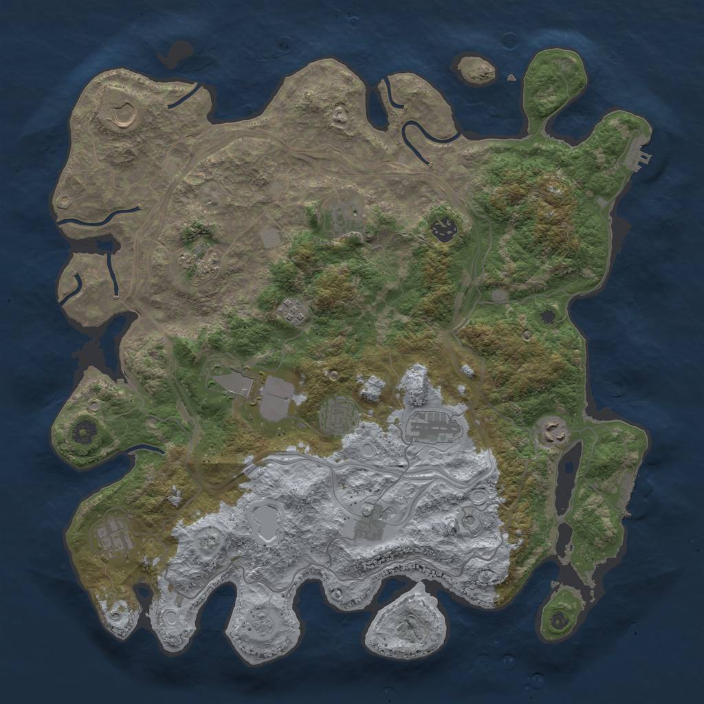 Rust Map: Procedural Map, Size: 4250, Seed: 49969717, 20 Monuments