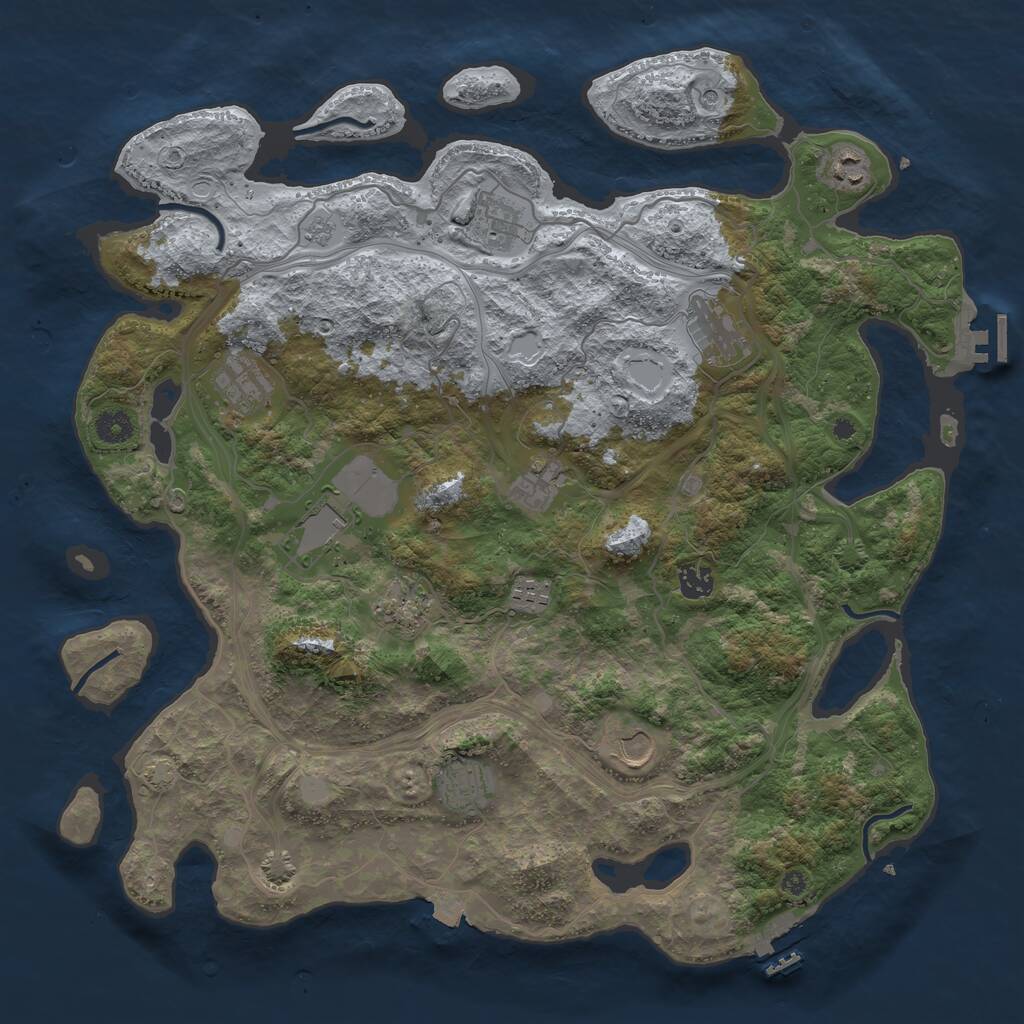 Rust Map: Procedural Map, Size: 4250, Seed: 3583645, 17 Monuments