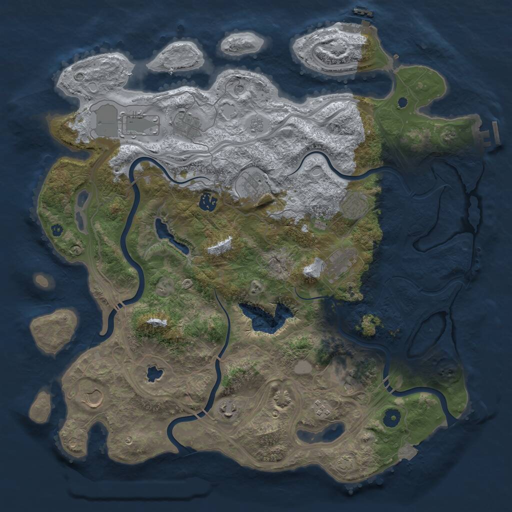 Rust Map: Procedural Map, Size: 4250, Seed: 3583645, 16 Monuments