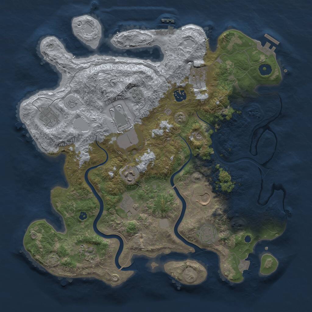 Rust Map: Procedural Map, Size: 3800, Seed: 964412098, 16 Monuments