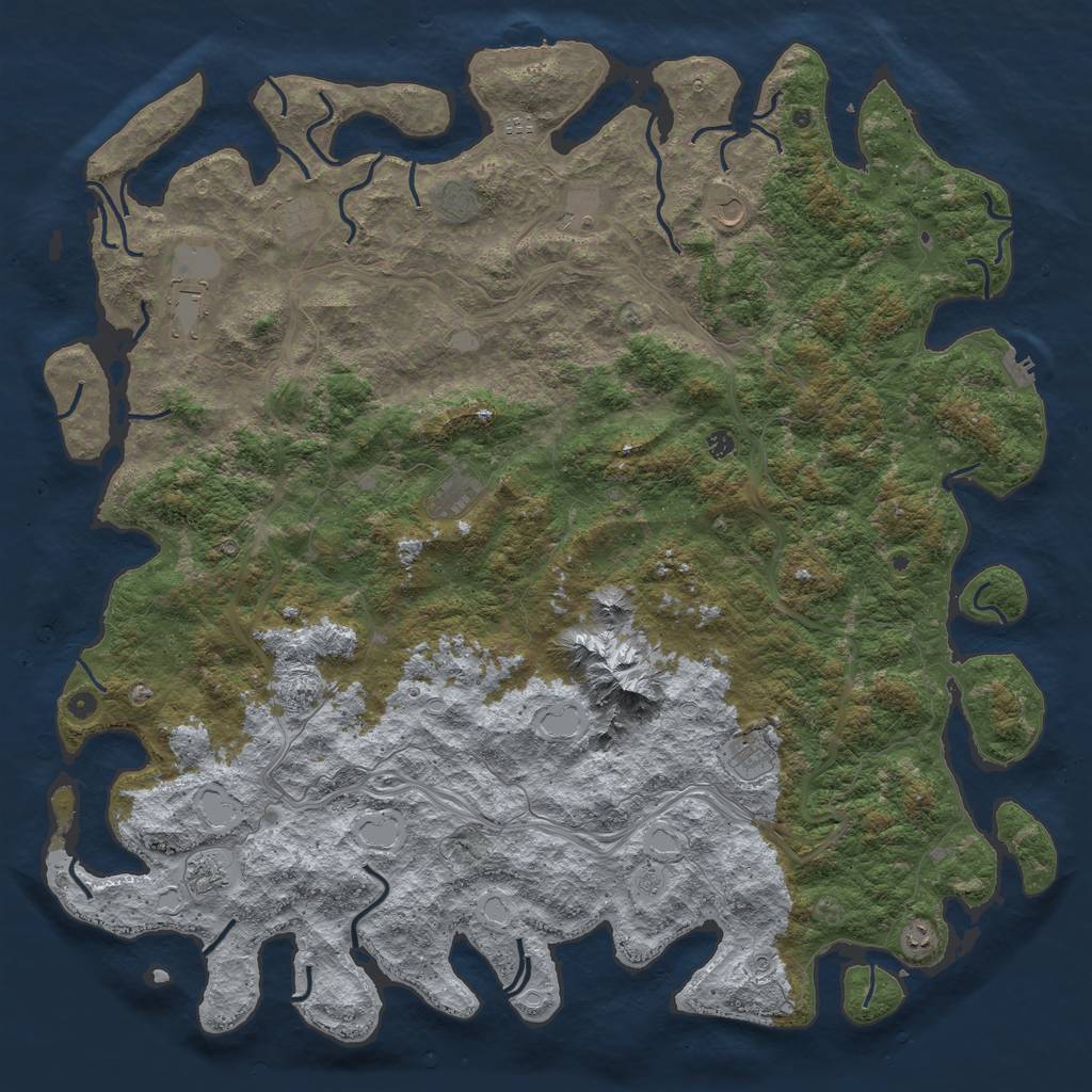 Rust Map: Procedural Map, Size: 6000, Seed: 610222323, 20 Monuments