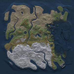 Thumbnail Rust Map: Procedural Map, Size: 4250, Seed: 694345550, 16 Monuments