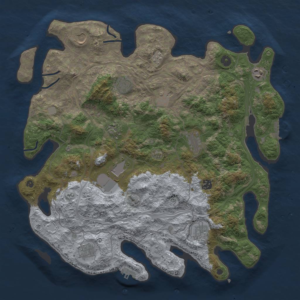 Rust Map: Procedural Map, Size: 4250, Seed: 694345550, 20 Monuments