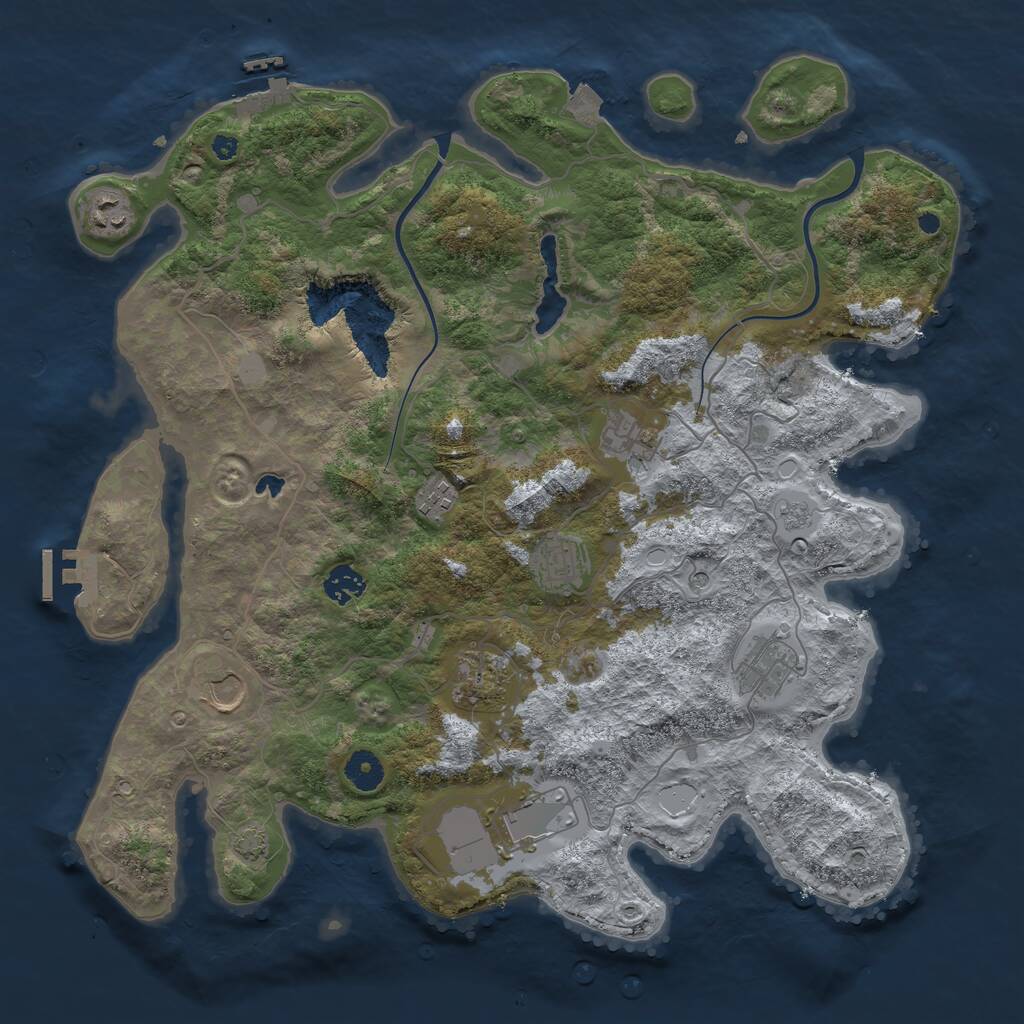 Rust Map: Procedural Map, Size: 4000, Seed: 2088548838, 15 Monuments