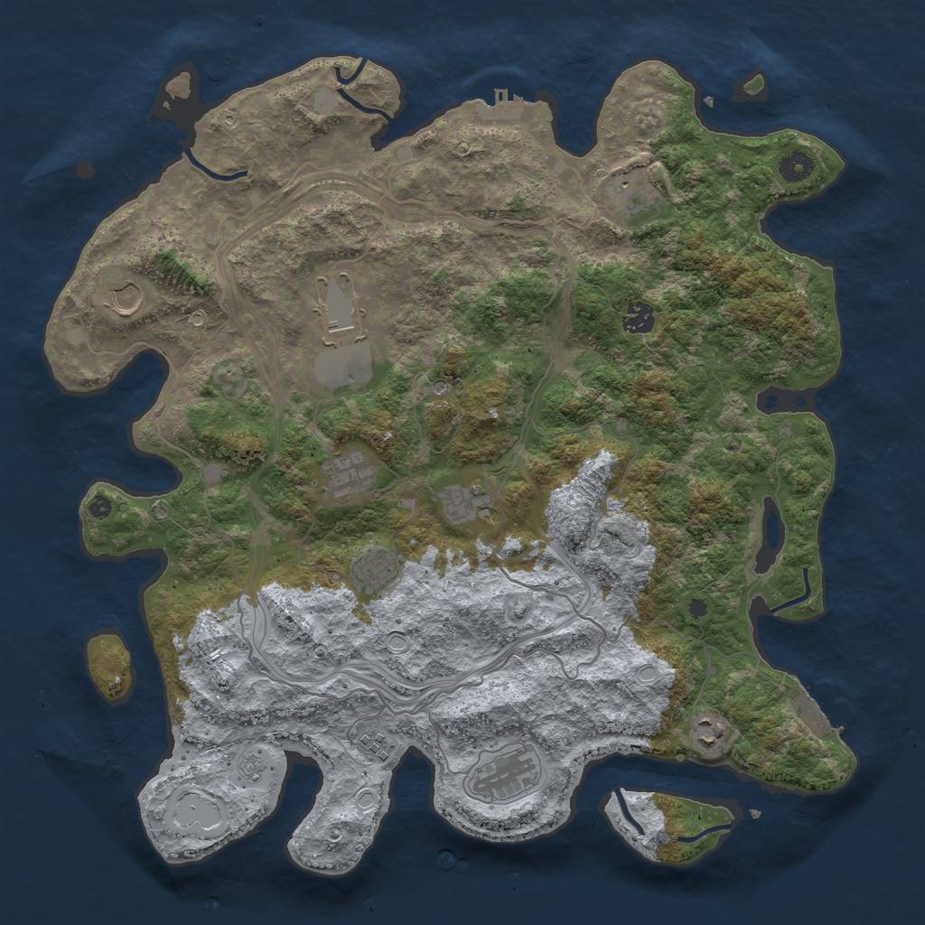 Rust Map: Procedural Map, Size: 4250, Seed: 120196558, 19 Monuments