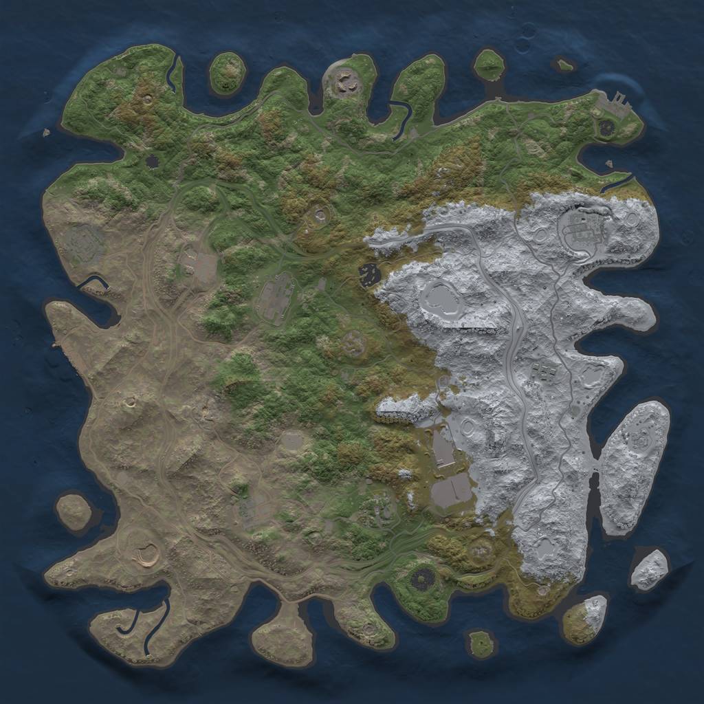 Rust Map: Procedural Map, Size: 4500, Seed: 1999215797, 20 Monuments
