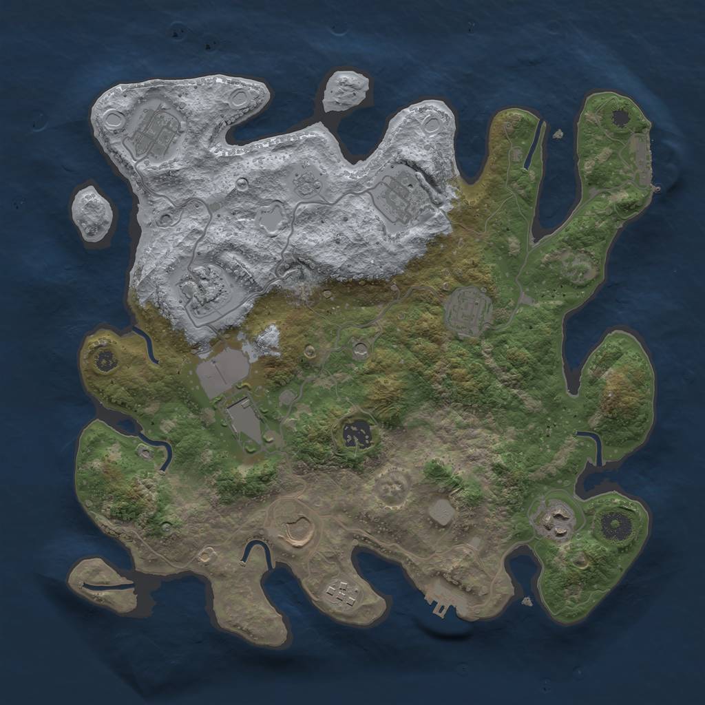 Rust Map: Procedural Map, Size: 3500, Seed: 815663564, 18 Monuments