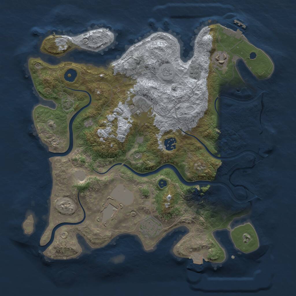 Rust Map: Procedural Map, Size: 3500, Seed: 78013380, 12 Monuments