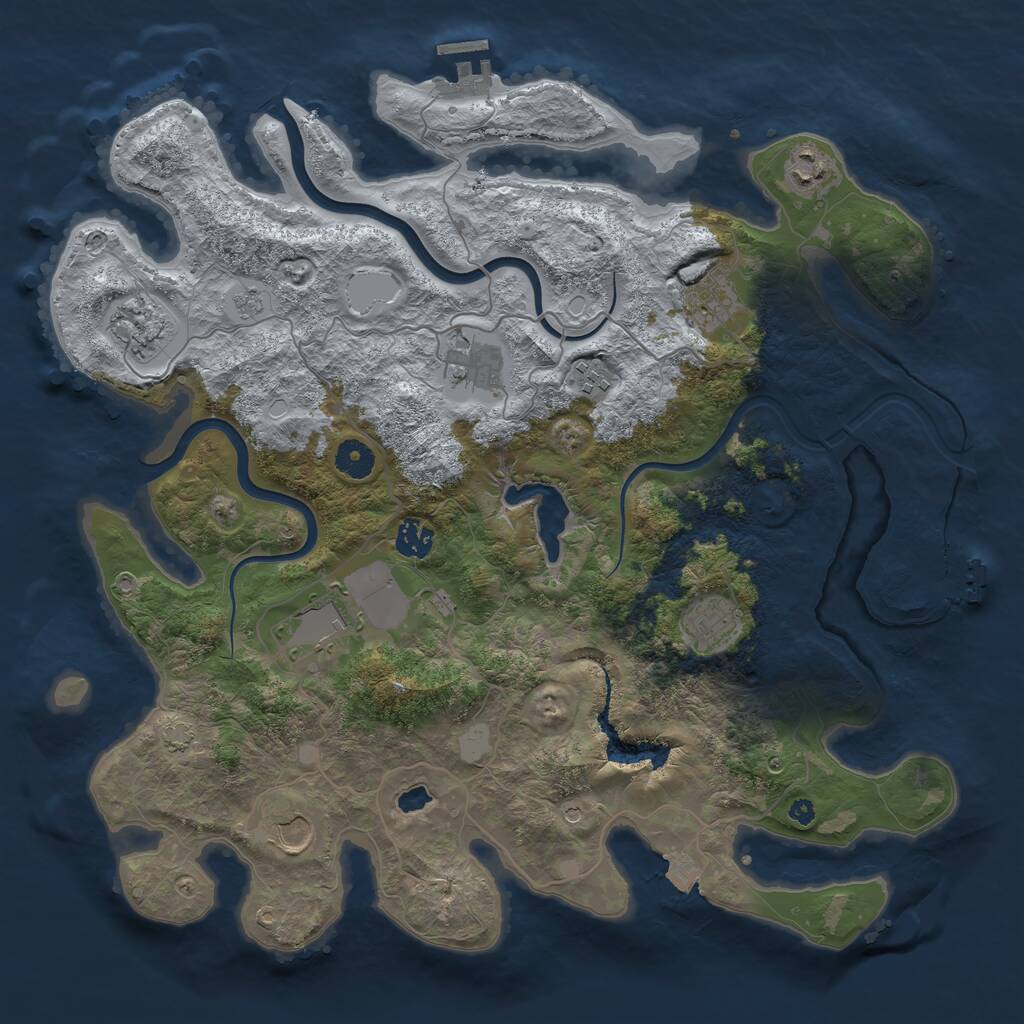 Rust Map: Procedural Map, Size: 4000, Seed: 1085335555, 15 Monuments