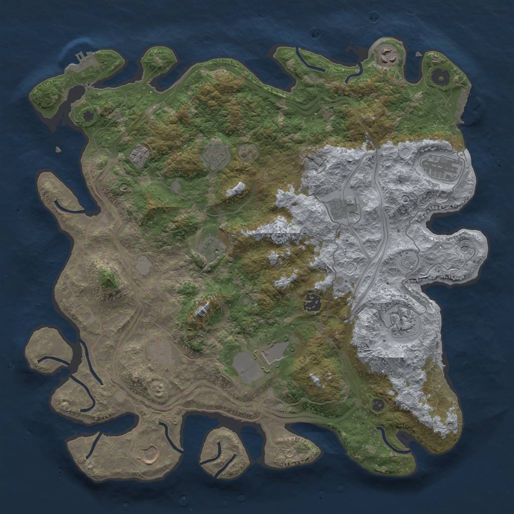 Rust Map: Procedural Map, Size: 4250, Seed: 635266180, 20 Monuments