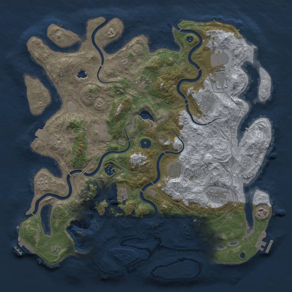 Rust Map: Procedural Map, Size: 4250, Seed: 168652170, 16 Monuments