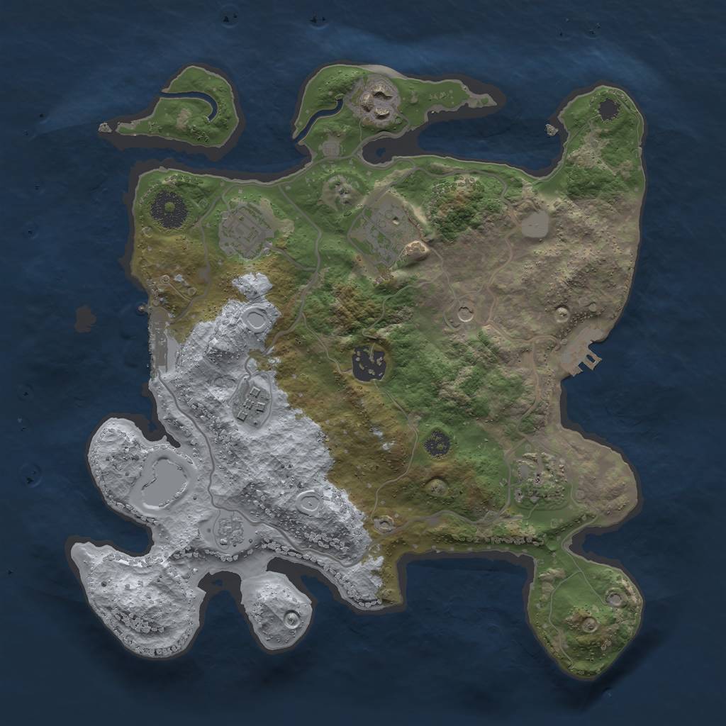 Rust Map: Procedural Map, Size: 3000, Seed: 1137371124, 15 Monuments