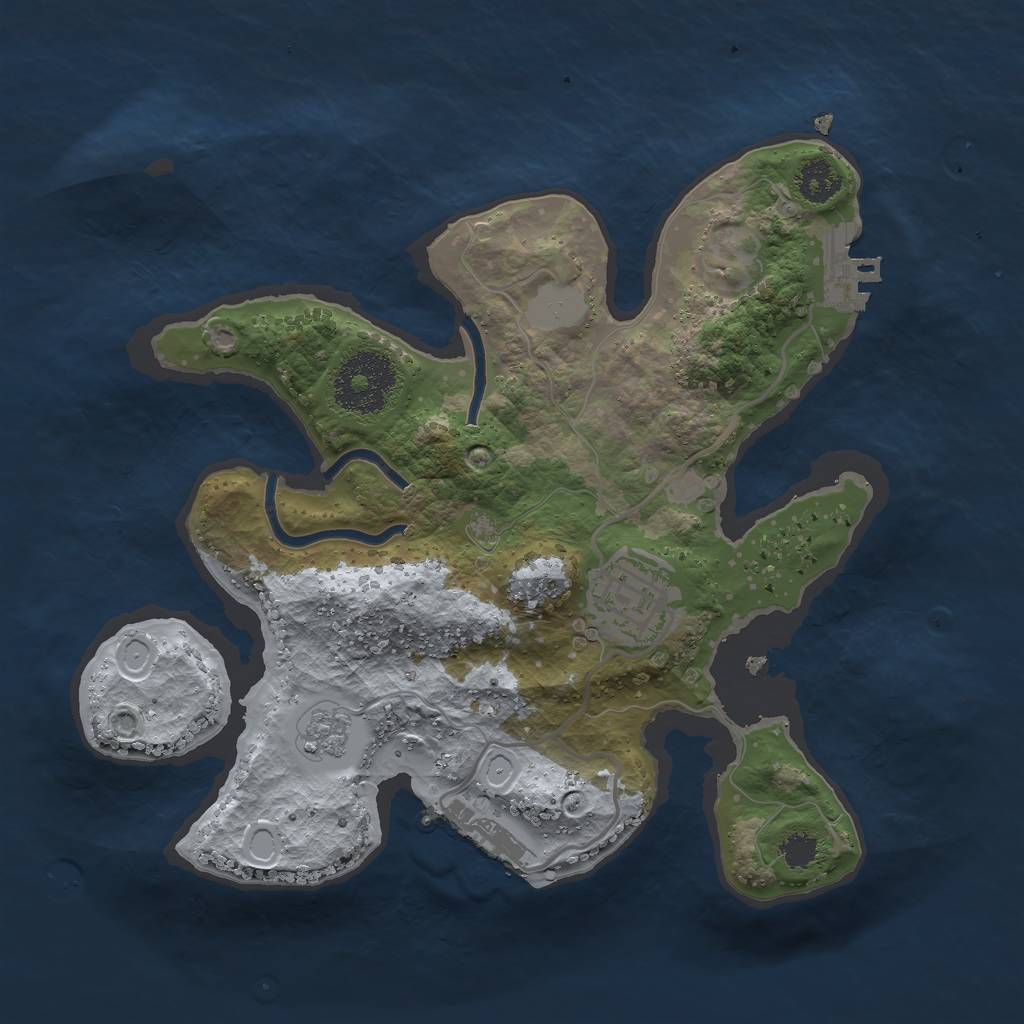 Rust Map: Procedural Map, Size: 2500, Seed: 637554834, 9 Monuments