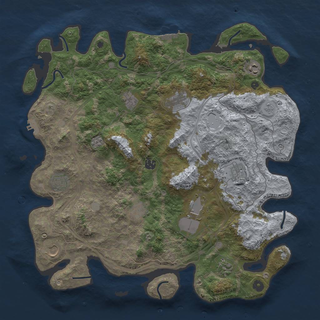 Rust Map: Procedural Map, Size: 4250, Seed: 1624835539, 20 Monuments