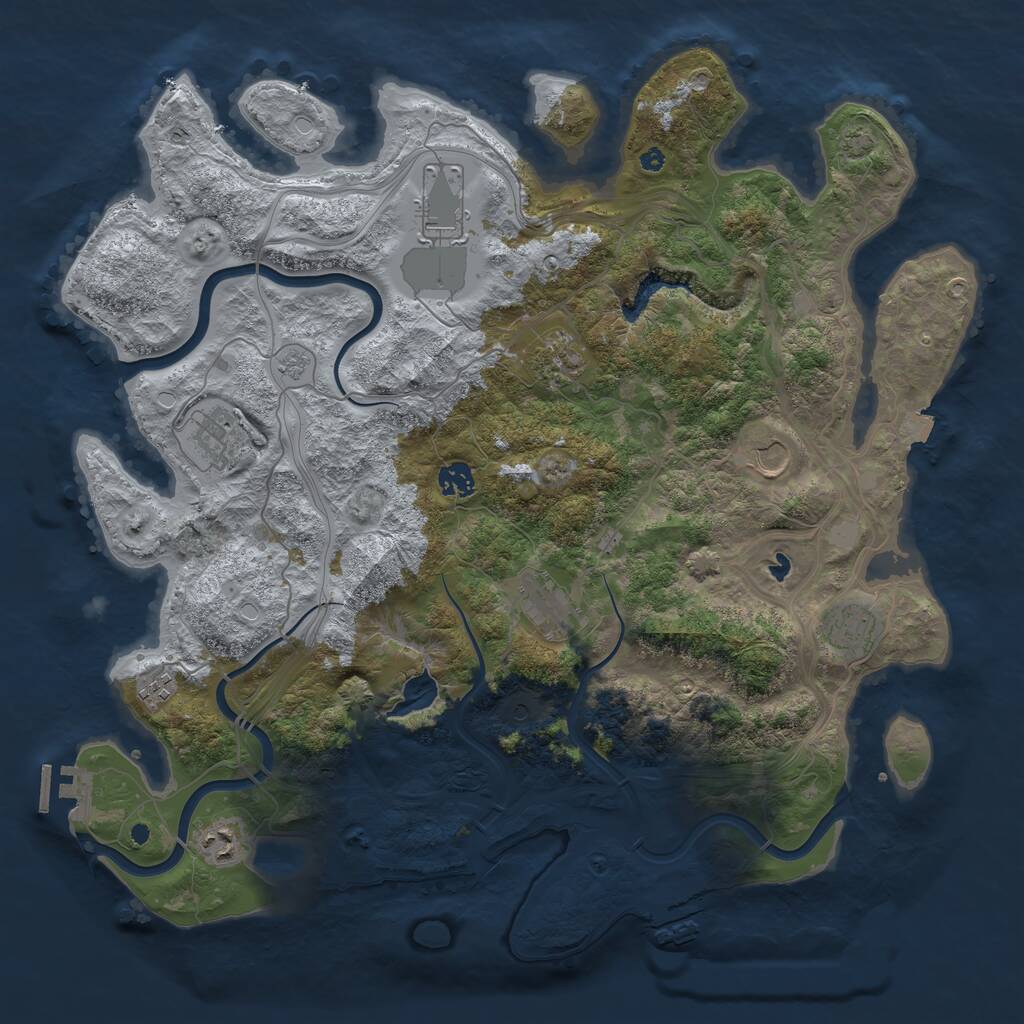 Rust Map: Procedural Map, Size: 4250, Seed: 319881945, 15 Monuments